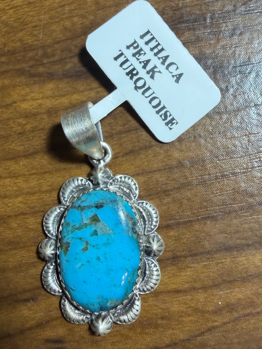 New Sterling Silver Ithaca Peak Turquoise Pendant